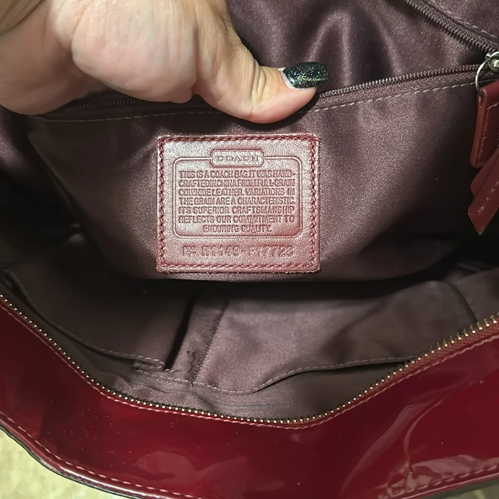Red authentic Coach purse - Picture 6 of 8